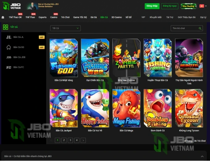 Bắn cá JBO Quy tụ các nhà cung cấp game hàng đầu