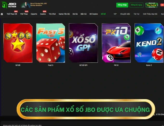 Các sản phẩm xổ số được ưa chuộng tại JBO
