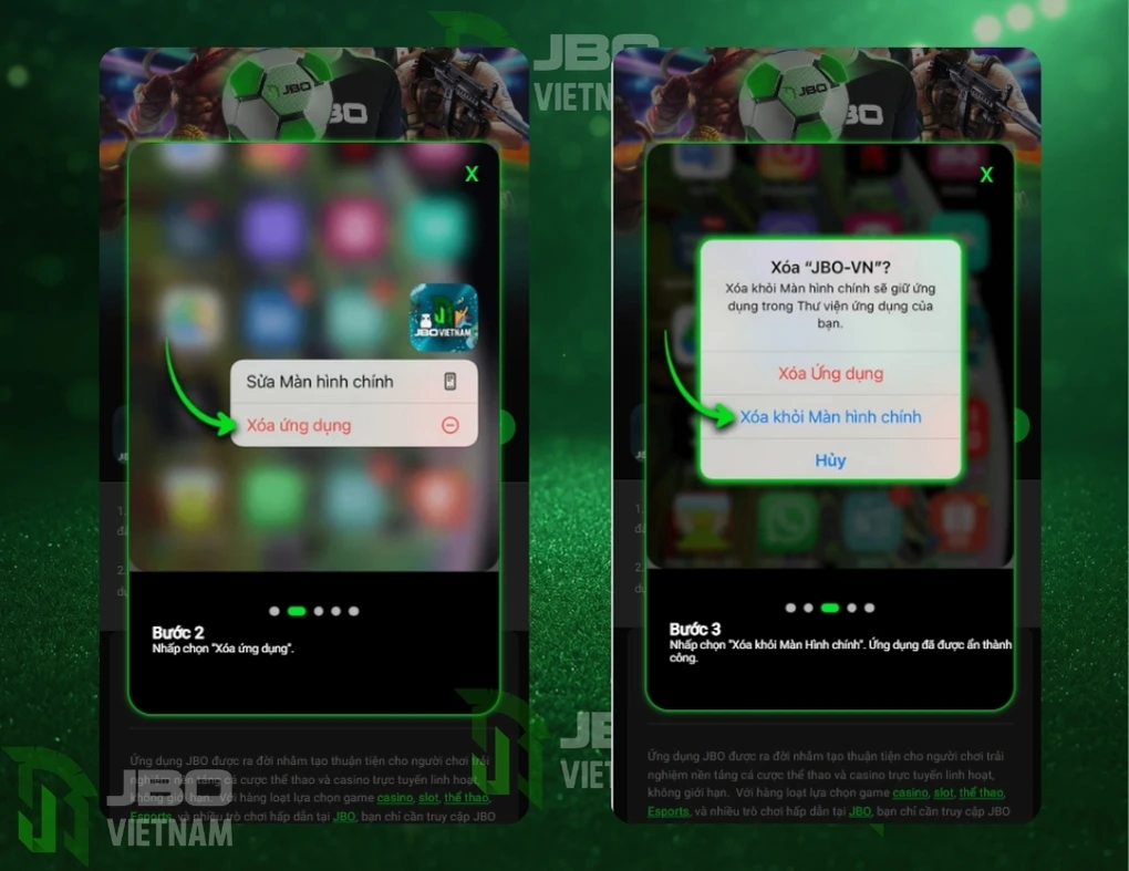 Bước 2 và 3 tải ứng dụng JBO trên Ios