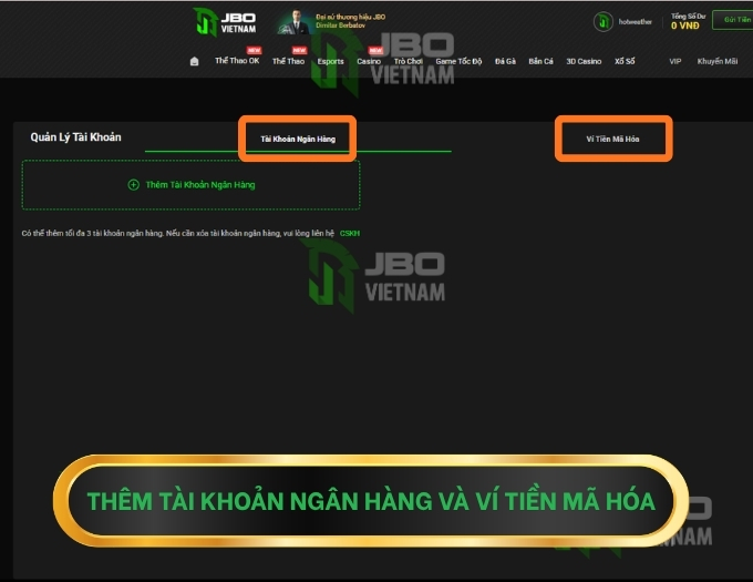 Thêm tài khoản ngân hàng